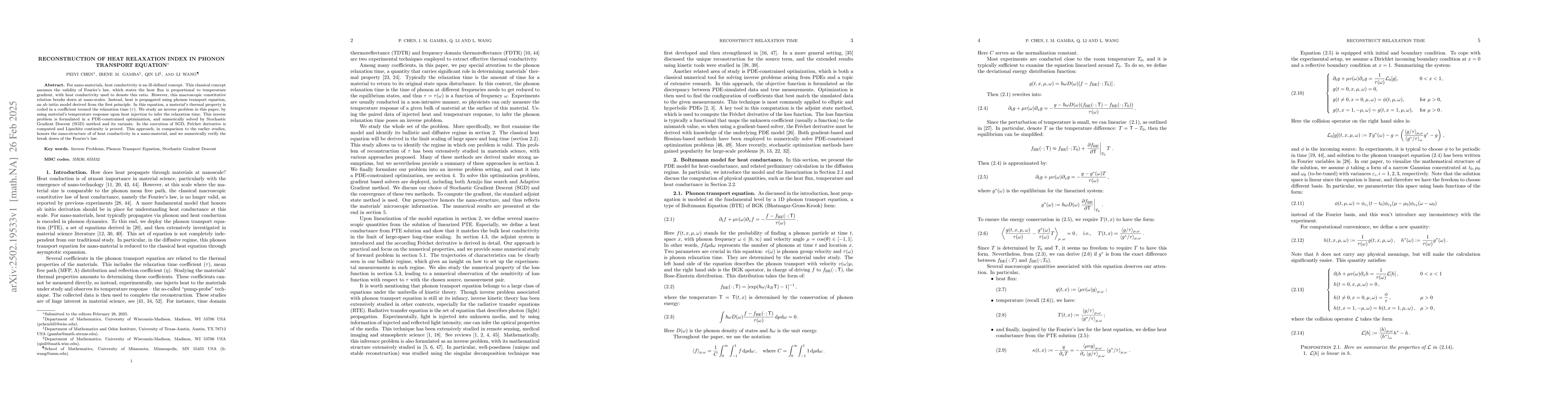 Thumbnail for Reconstruction of heat relaxation index in phonon transport equation