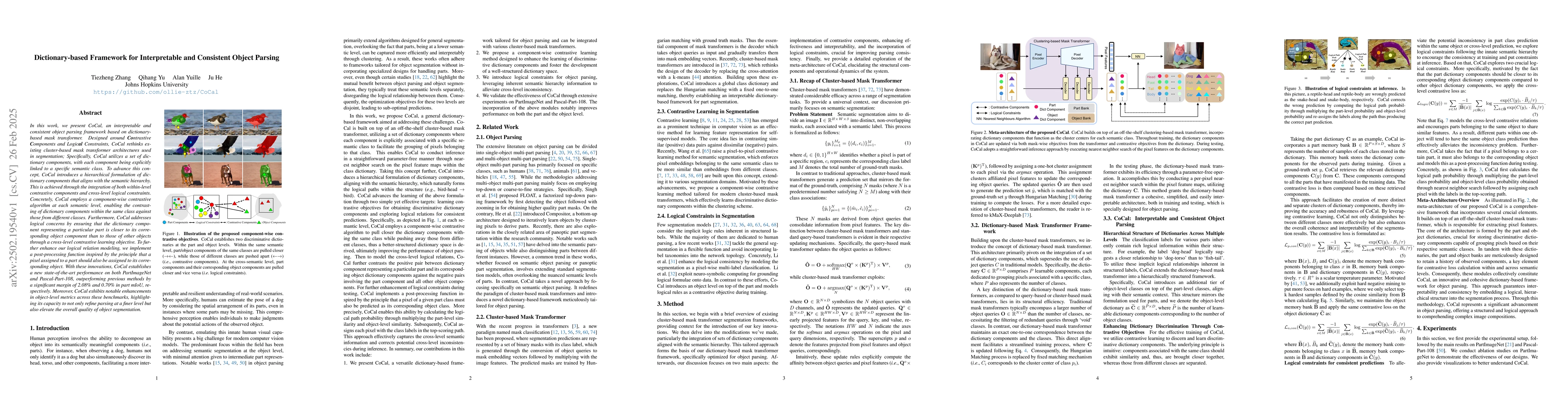 Thumbnail for Dictionary-based Framework for Interpretable and Consistent Object
  Parsing