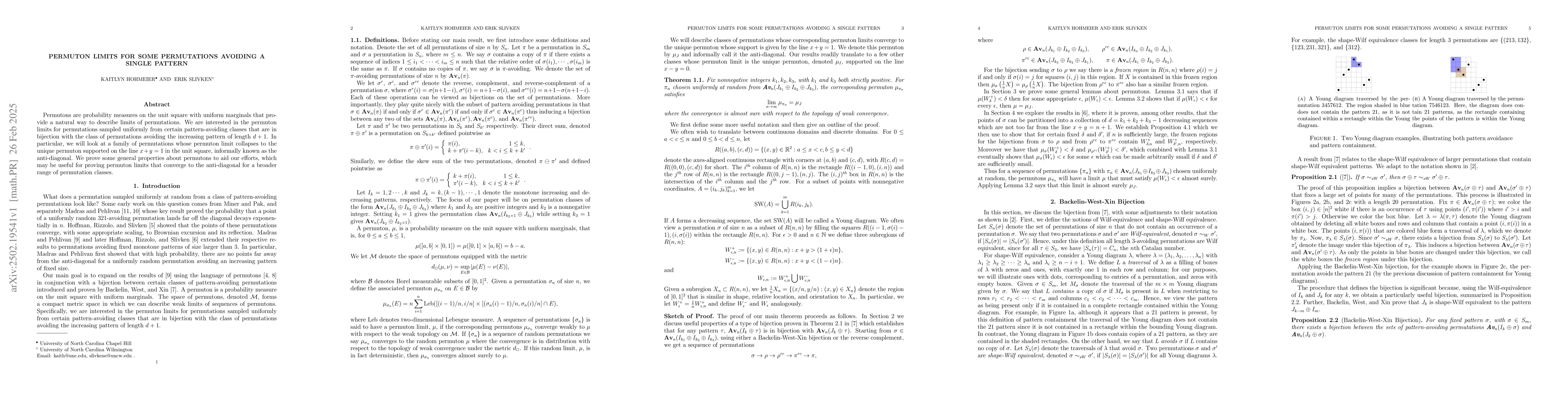 Thumbnail for Permuton limits for some permutations avoiding a single pattern