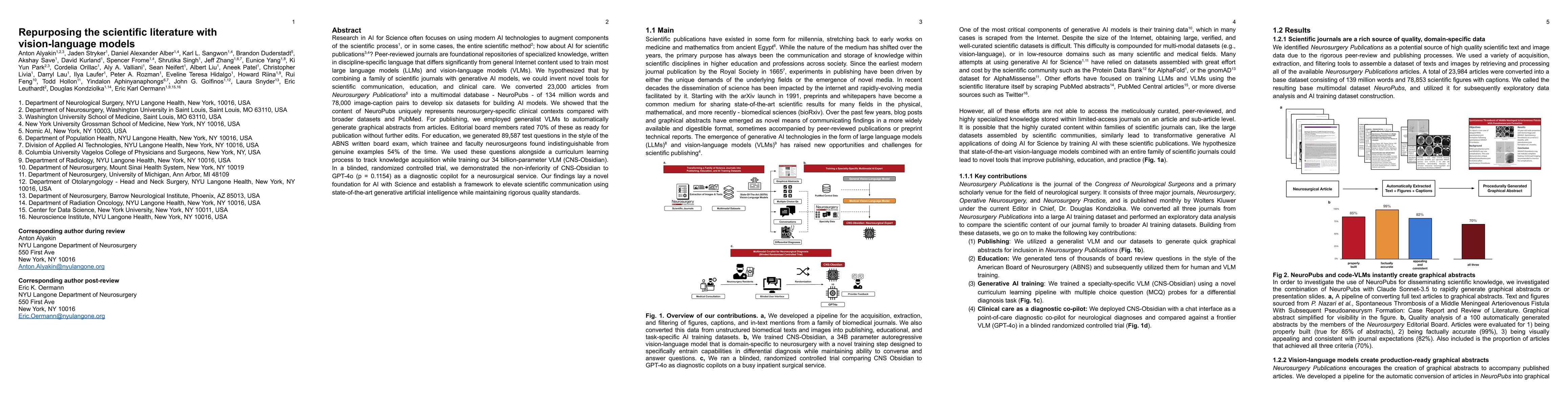 Thumbnail for Repurposing the scientific literature with vision-language models