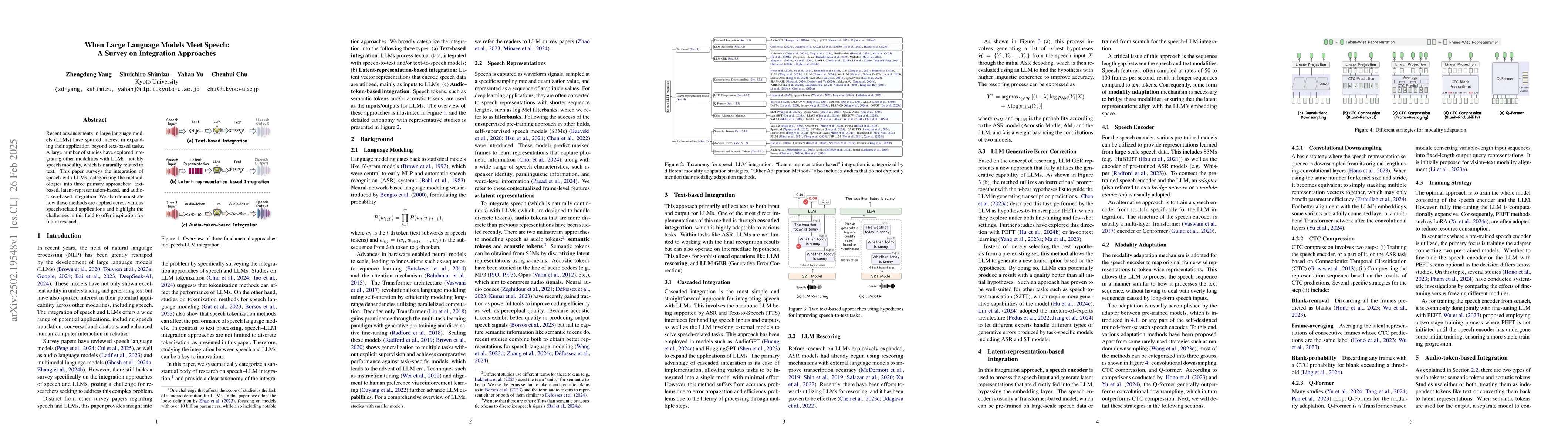 Thumbnail for When Large Language Models Meet Speech: A Survey on Integration
  Approaches