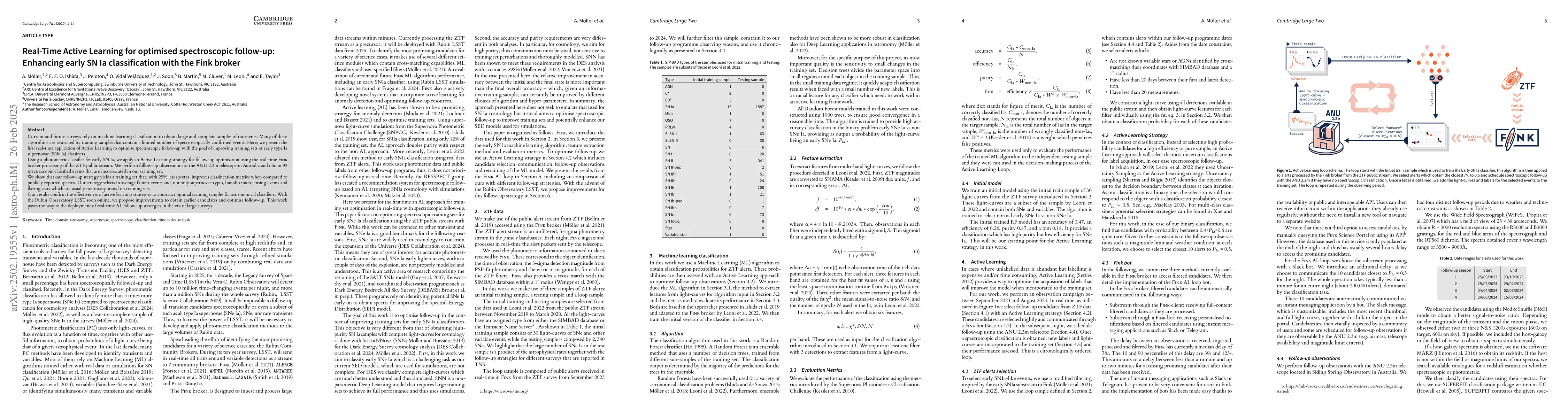 Thumbnail for Real-Time Active Learning for optimised spectroscopic follow-up:
  Enhancing early SN Ia classification with the Fink broker