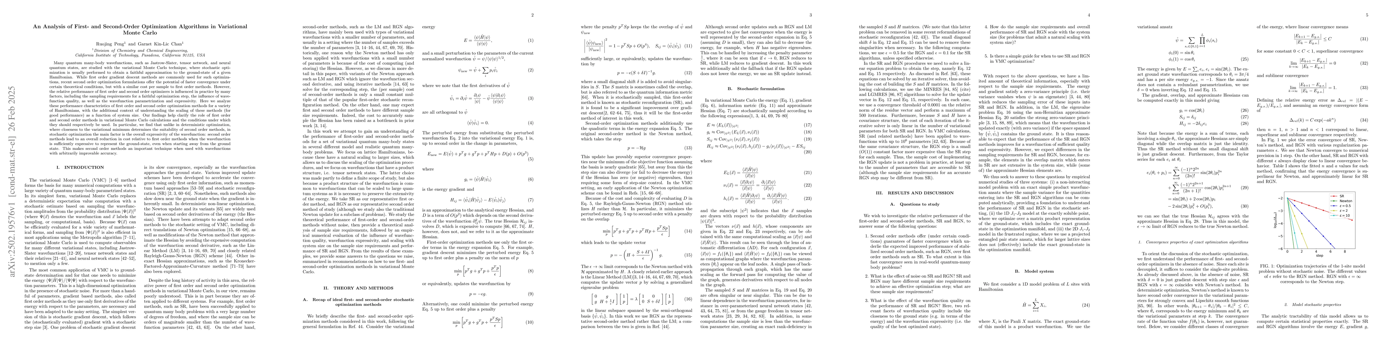 Thumbnail for An Analysis of First- and Second-Order Optimization Algorithms in
  Variational Monte Carlo