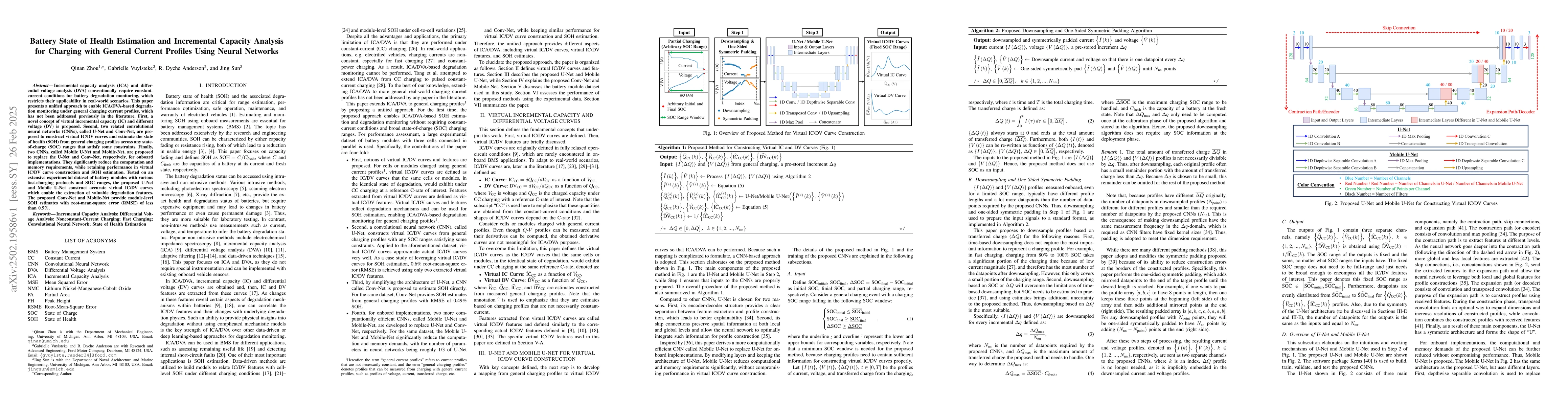 Thumbnail for Battery State of Health Estimation and Incremental Capacity Analysis for
  Charging with General Current Profiles Using Neural Networks
