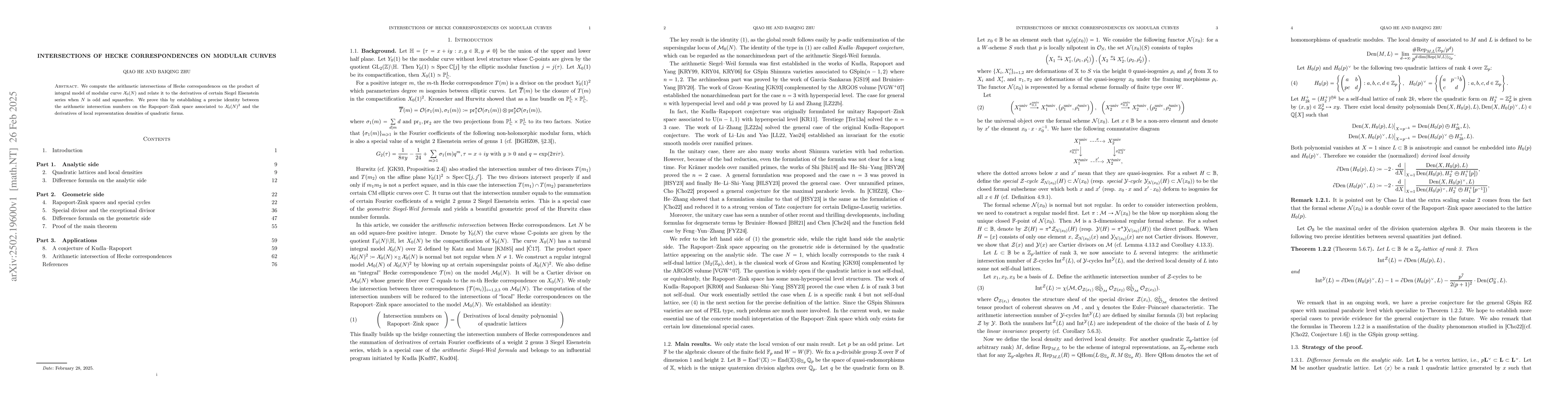 Thumbnail for Intersections of Hecke correspondences on modular curves