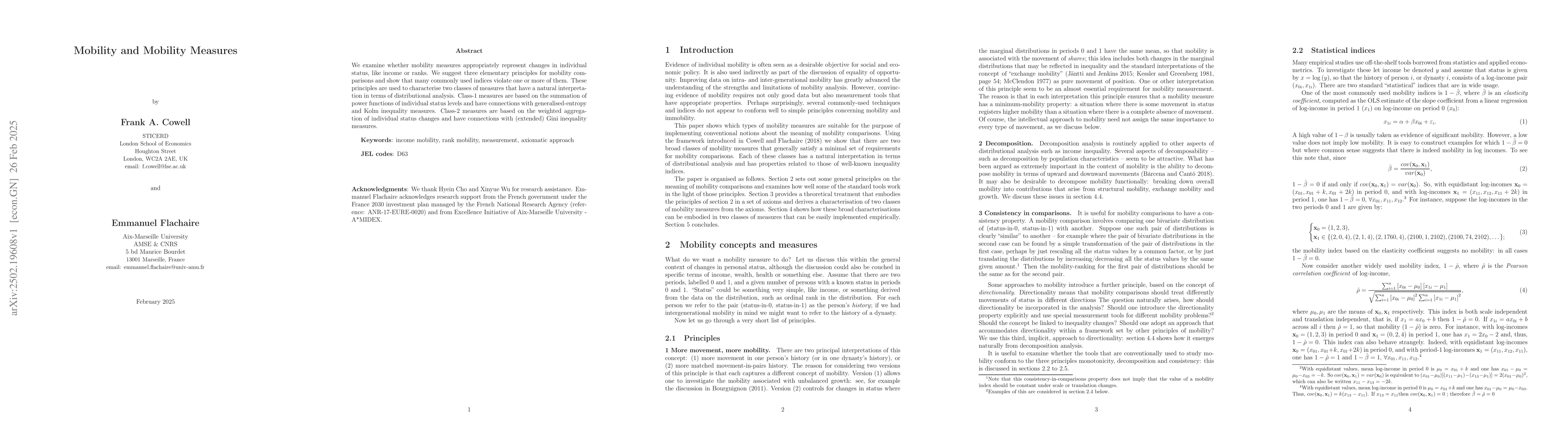 Thumbnail for Mobility and Mobility Measures