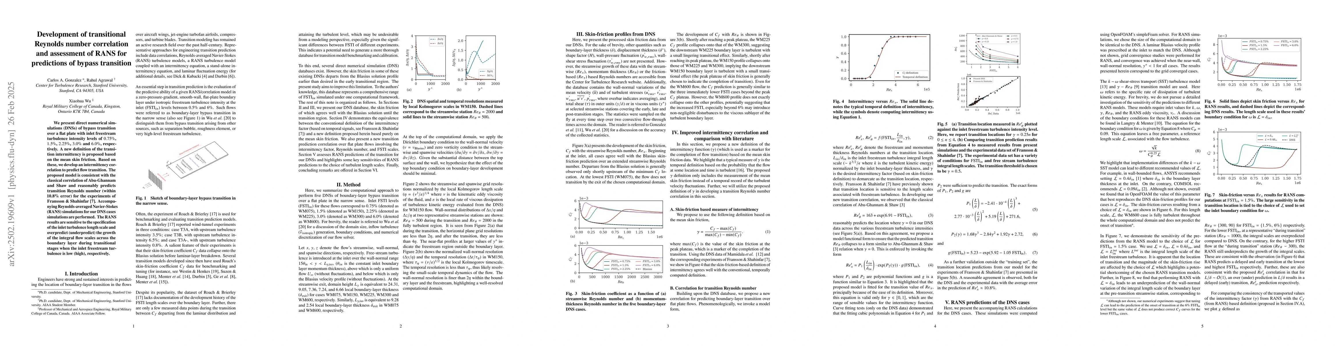 Thumbnail for Development of transitional Reynolds number correlation and assessment
  of RANS for predictions of bypass transition