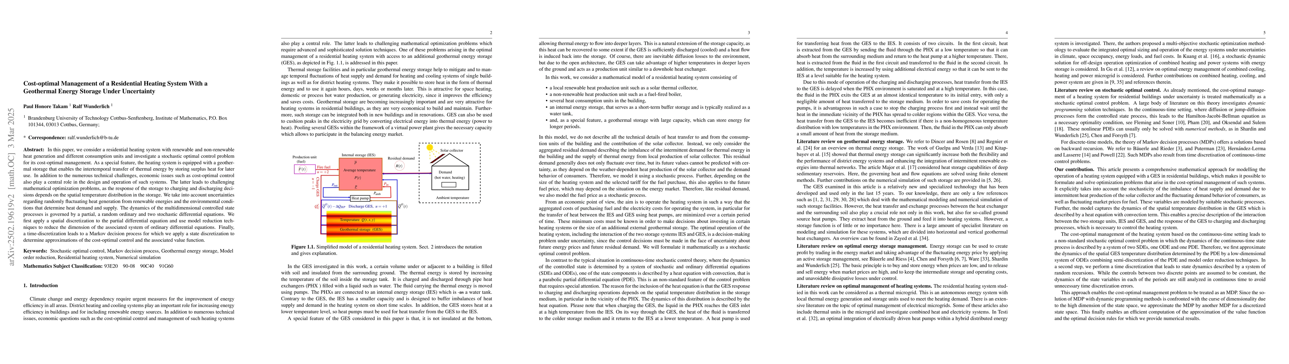 Thumbnail for Cost-optimal Management of a Residential Heating System With a
  Geothermal Energy Storage Under Uncertainty