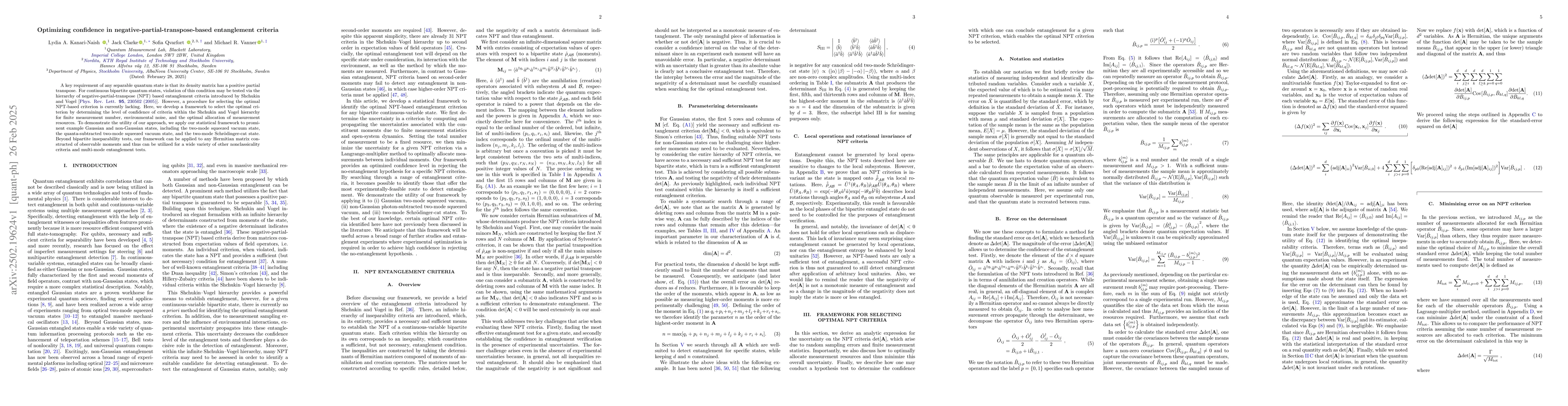 Thumbnail for Optimizing confidence in negative-partial-transpose-based entanglement
  criteria