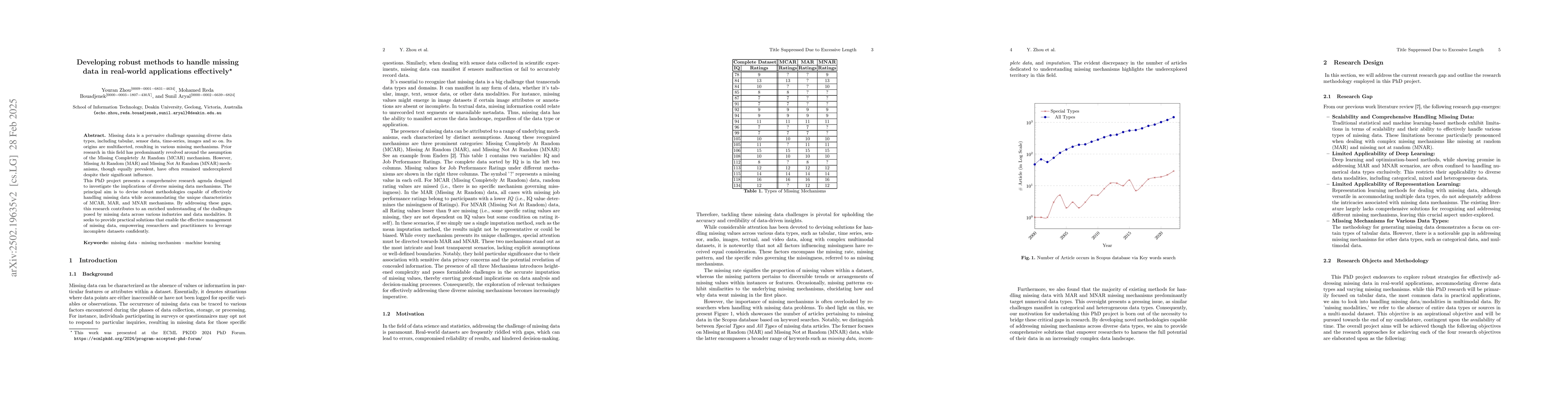 Thumbnail for Developing robust methods to handle missing data in real-world
  applications effectively
