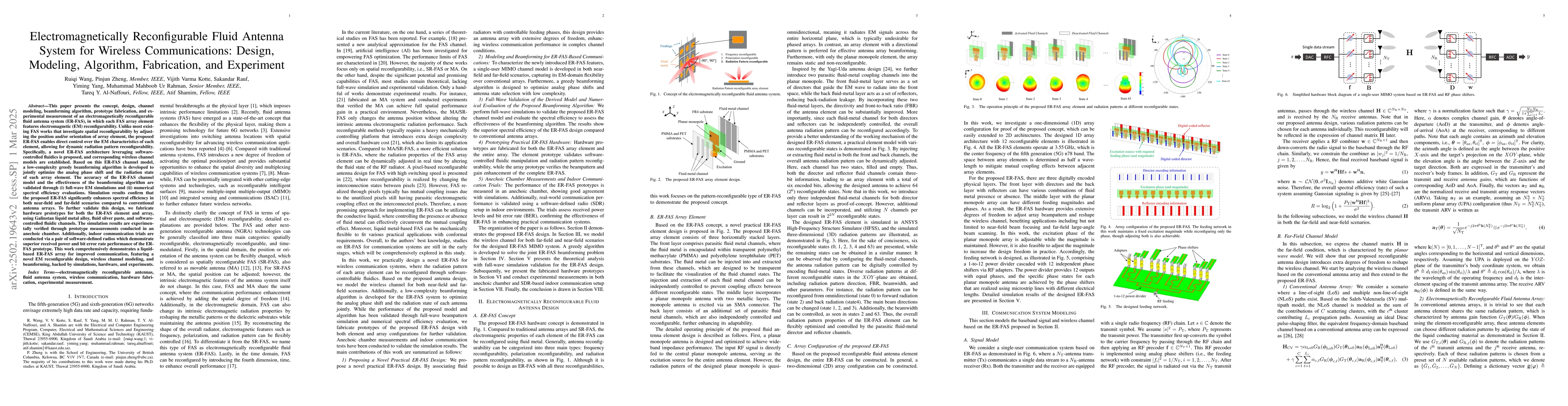 Thumbnail for Electromagnetically Reconfigurable Fluid Antenna System for Wireless
  Communications: Design, Modeling, Algorithm, Fabrication, and Experiment