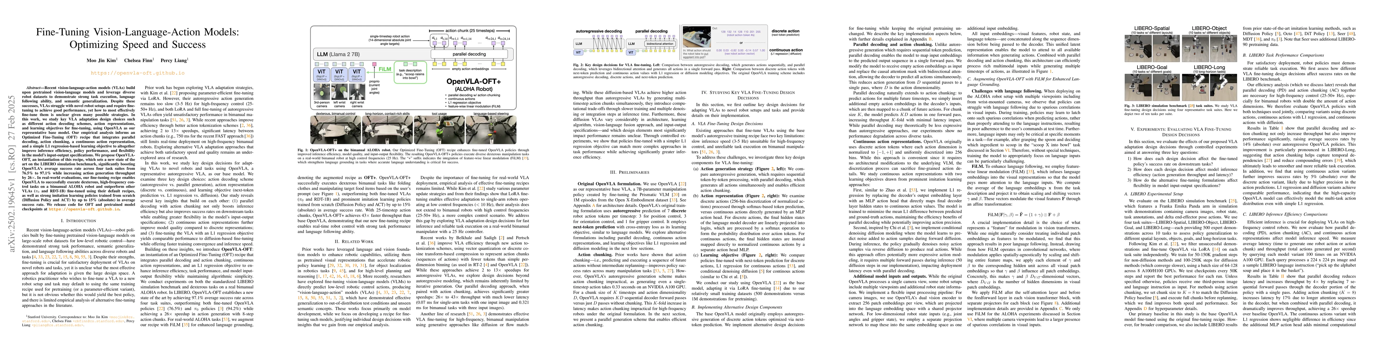 Thumbnail for Fine-Tuning Vision-Language-Action Models: Optimizing Speed and Success