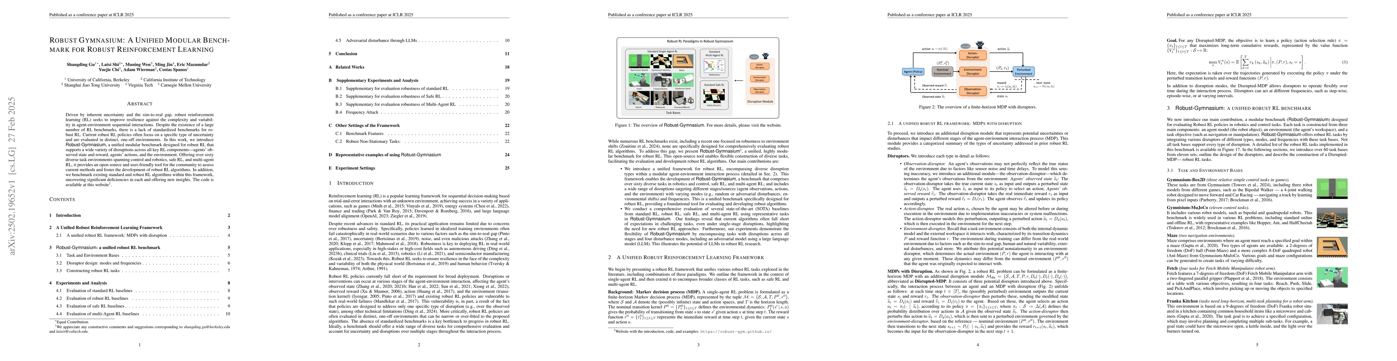 Thumbnail for Robust Gymnasium: A Unified Modular Benchmark for Robust Reinforcement
  Learning