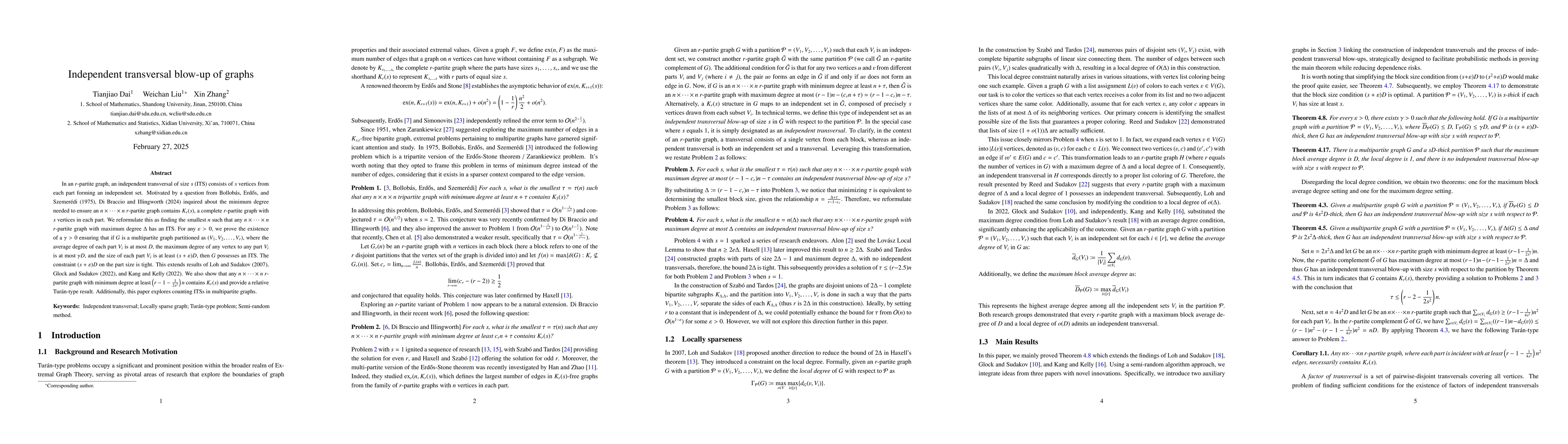 Thumbnail for Independent transversal blow-up of graphs