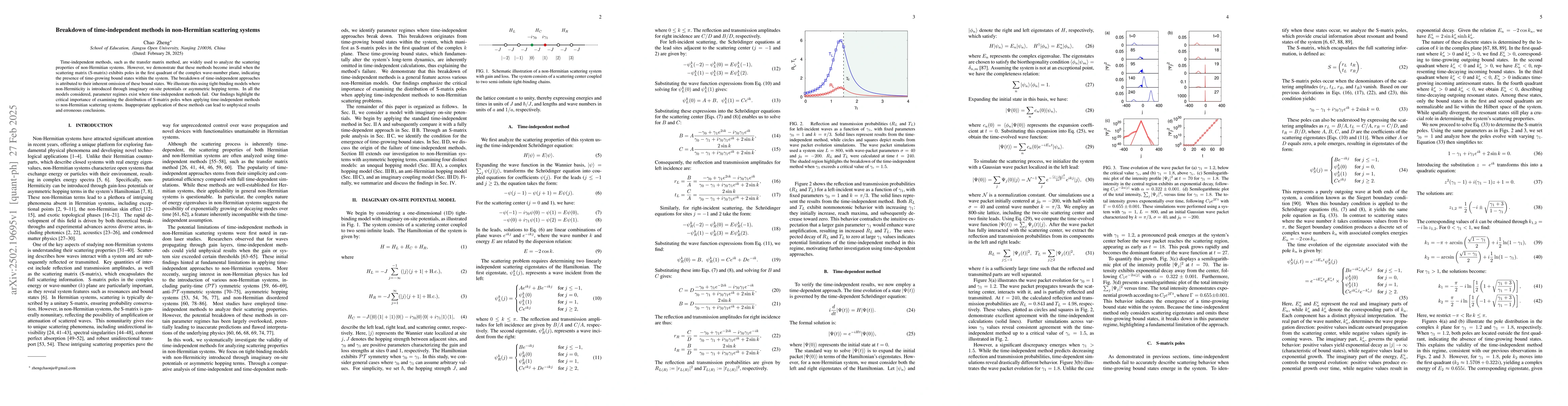 Thumbnail for Breakdown of time-independent methods in non-Hermitian scattering
  systems