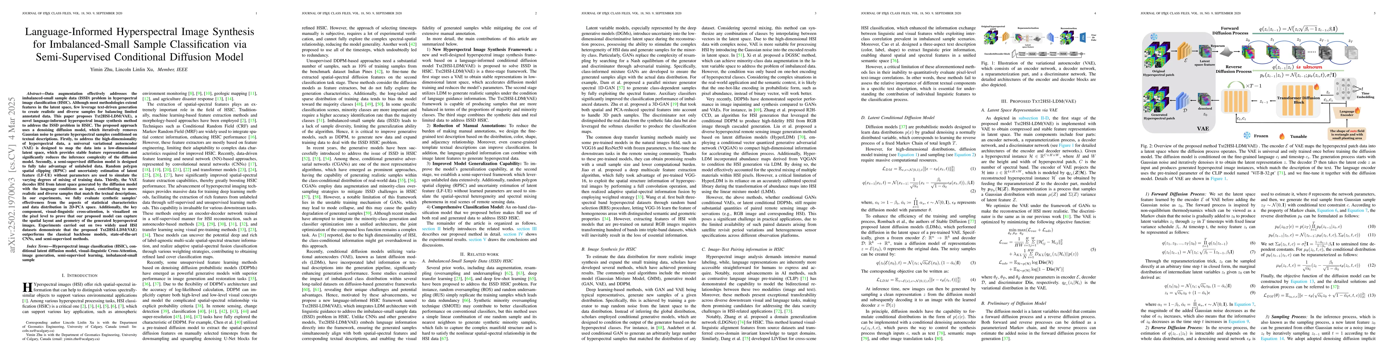 Thumbnail for Language-Informed Hyperspectral Image Synthesis for Imbalanced-Small
  Sample Classification via Semi-Supervised Conditional Diffusion Model