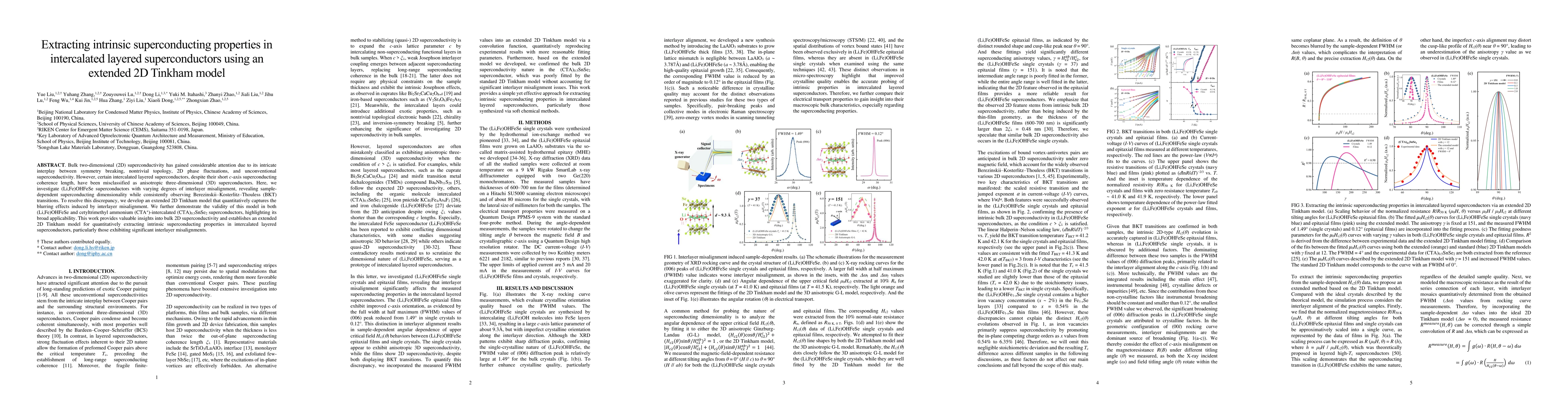Thumbnail for Extracting intrinsic superconducting properties in intercalated layered
  superconductors using an extended 2D Tinkham model