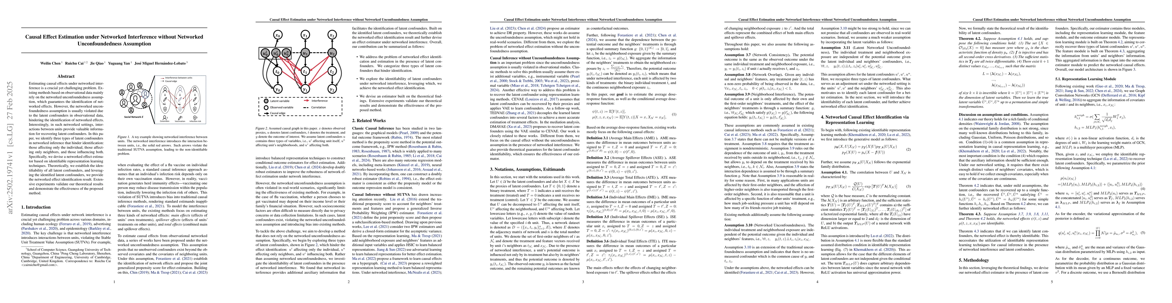 Thumbnail for Causal Effect Estimation under Networked Interference without Networked
  Unconfoundedness Assumption