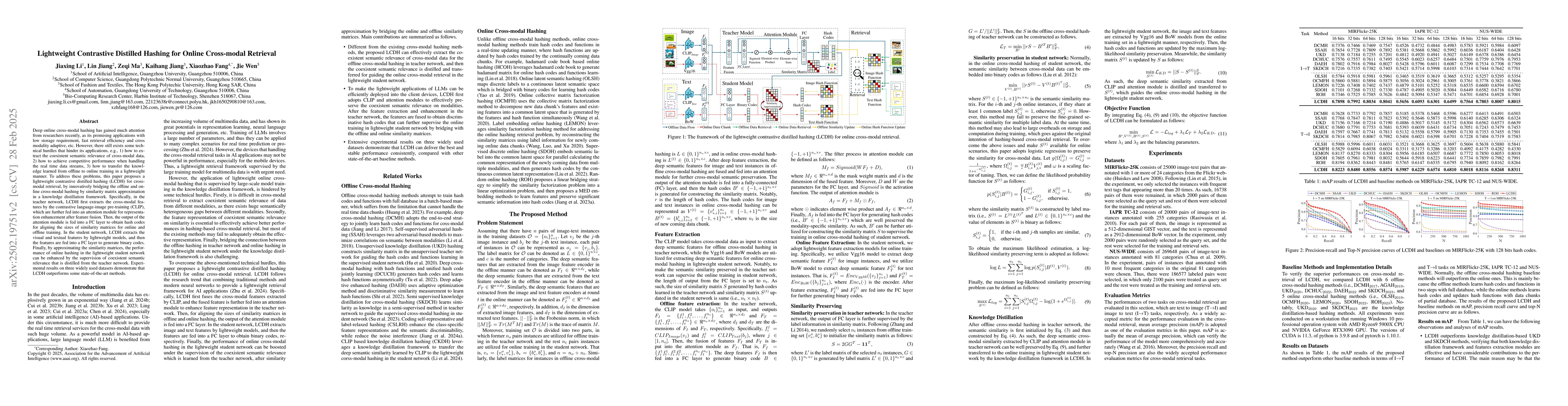 Thumbnail for Lightweight Contrastive Distilled Hashing for Online Cross-modal
  Retrieval