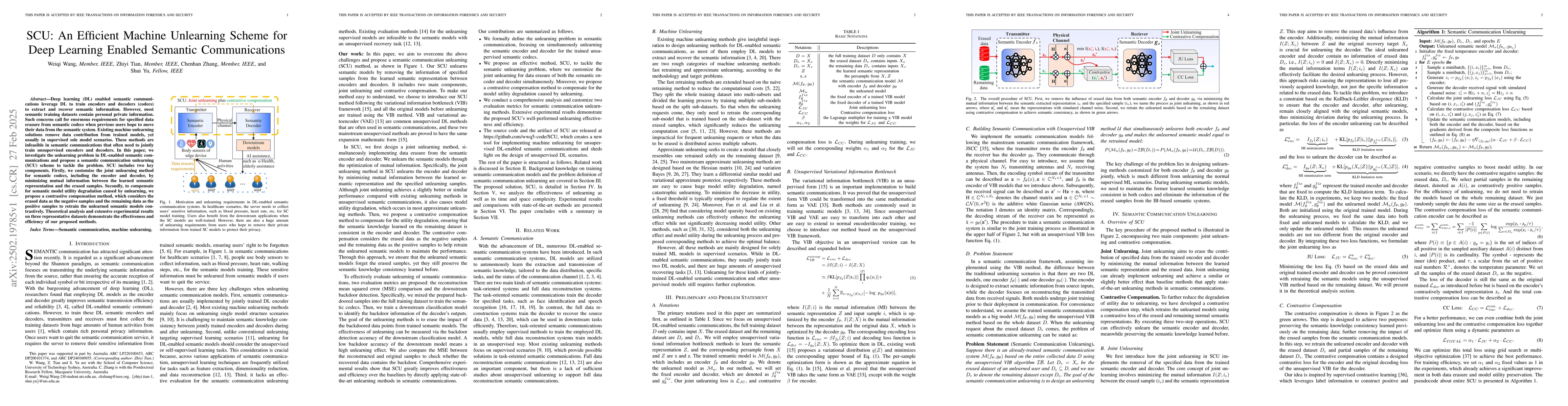 Thumbnail for SCU: An Efficient Machine Unlearning Scheme for Deep Learning Enabled
  Semantic Communications