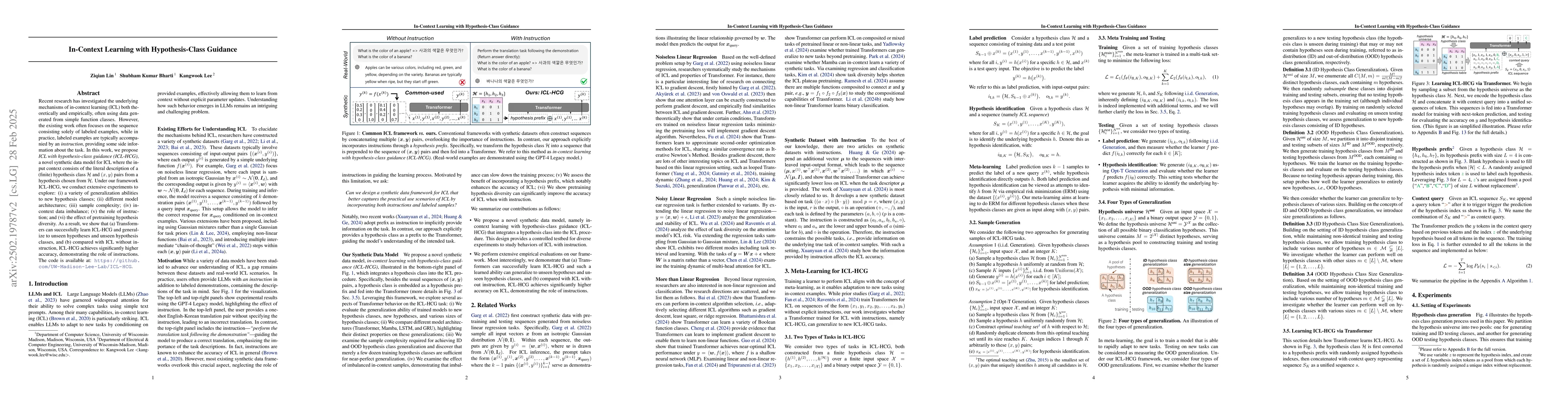 Thumbnail for In-Context Learning with Hypothesis-Class Guidance