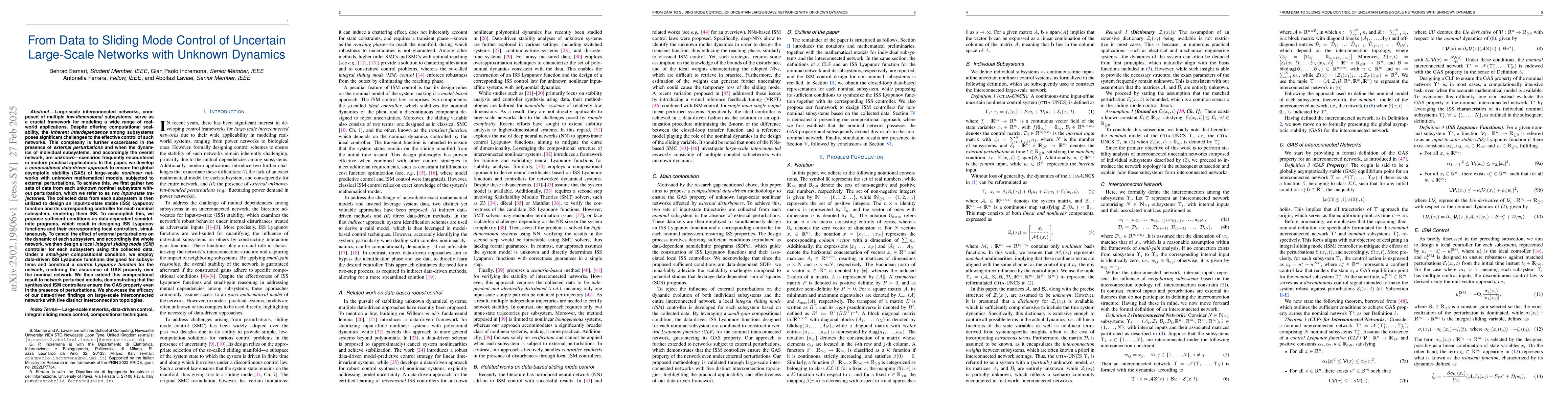 Thumbnail for From Data to Sliding Mode Control of Uncertain Large-Scale Networks with
  Unknown Dynamics