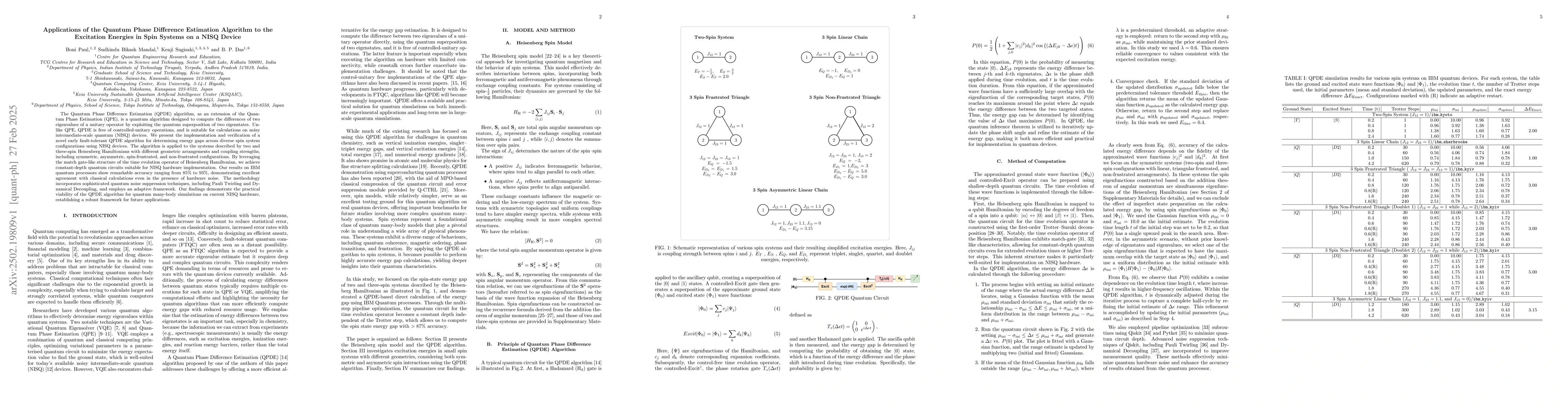 Thumbnail for Applications of the Quantum Phase Difference Estimation Algorithm to the
  Excitation Energies in Spin Systems on a NISQ Device