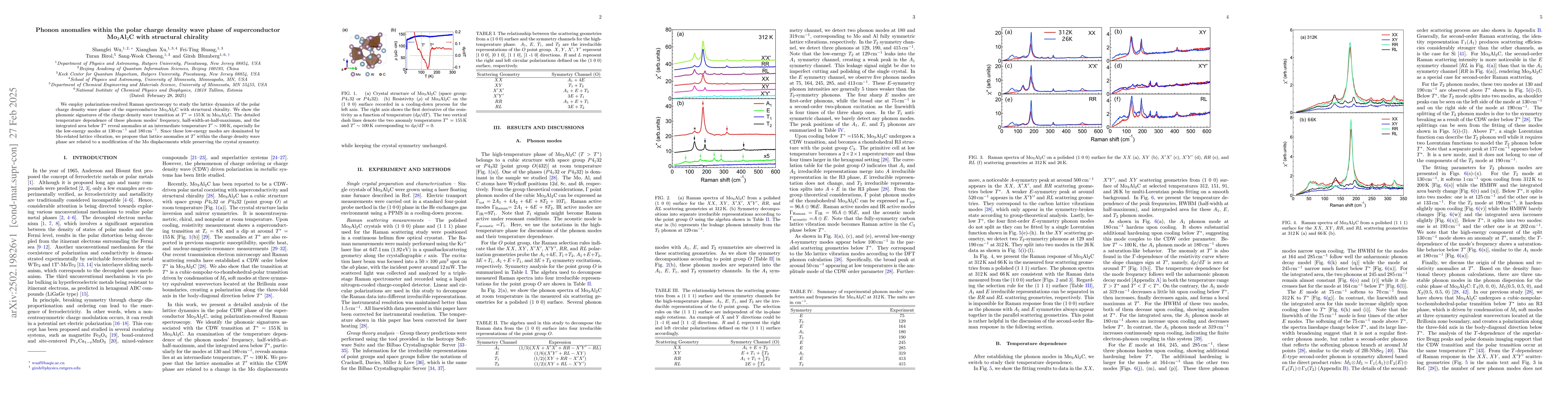 Thumbnail for Phonon anomalies within the polar charge density wave phase of
  superconductor Mo$_3$Al$_2$C with structural chirality