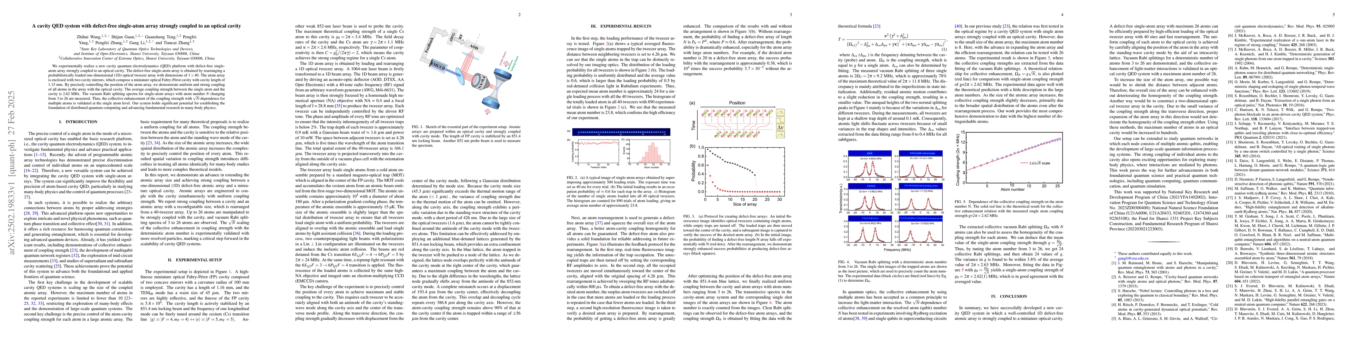 Thumbnail for A cavity QED system with defect-free single-atom array strongly coupled
  to an optical cavity
