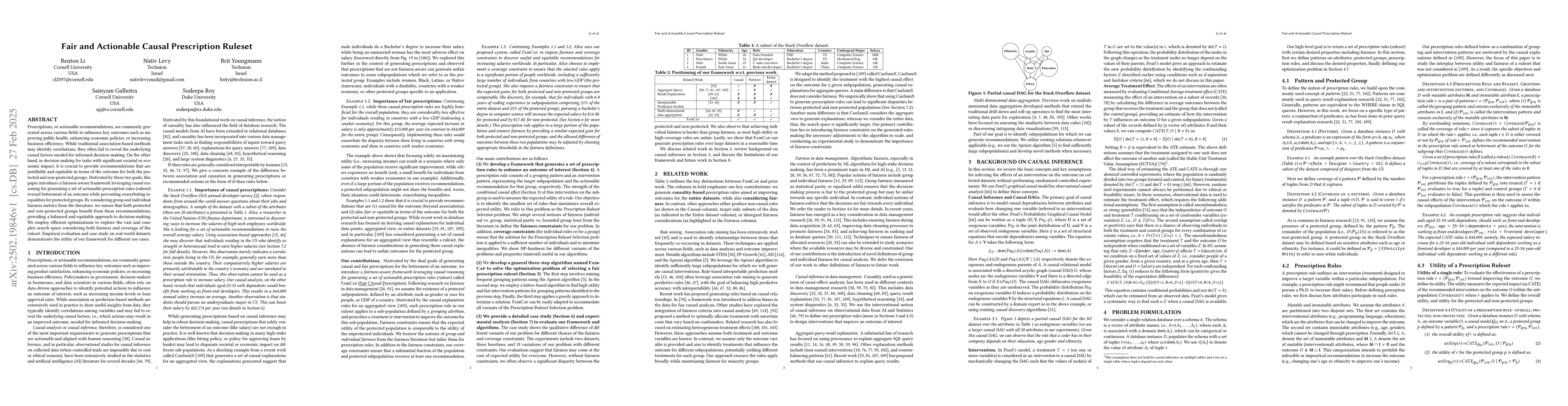Thumbnail for Fair and Actionable Causal Prescription Ruleset