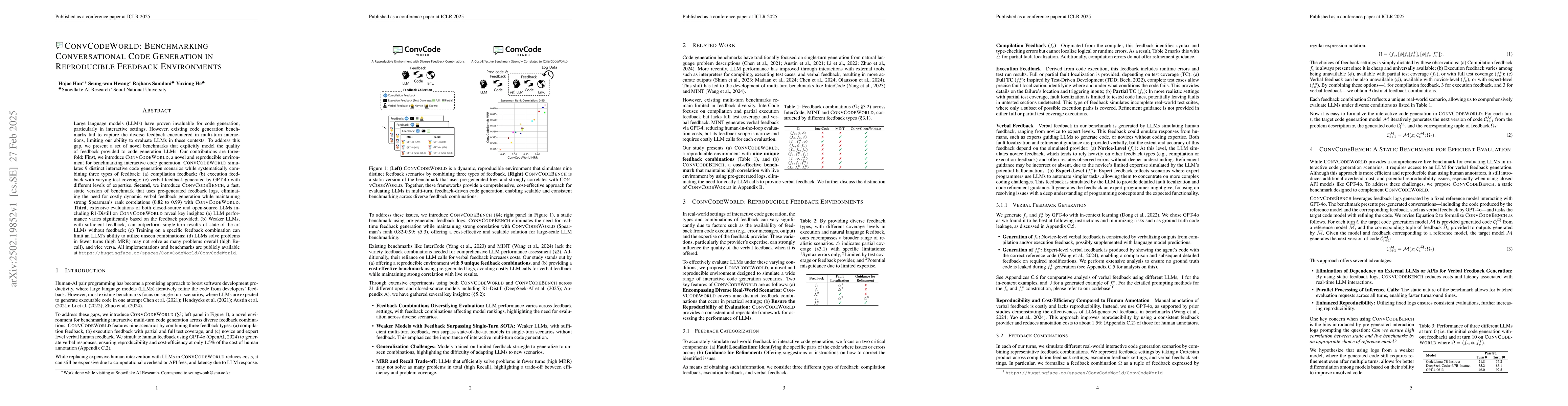 Thumbnail for ConvCodeWorld: Benchmarking Conversational Code Generation in
  Reproducible Feedback Environments