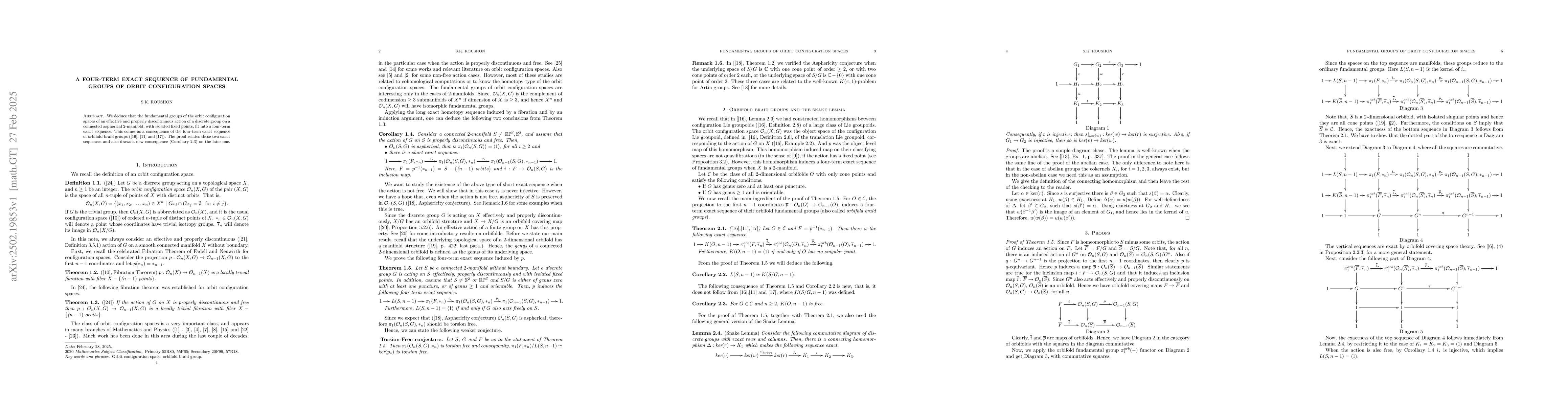 Thumbnail for A four-term exact sequence of fundamental groups of orbit configuration
  spaces