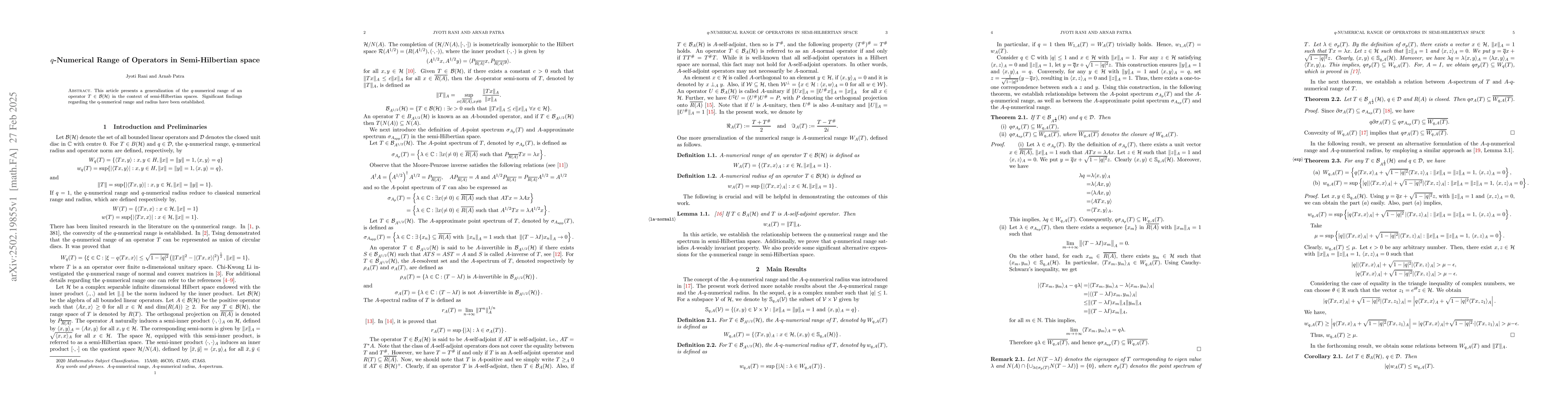 Thumbnail for $q$-Numerical Range of Operators in Semi-Hilbertian space