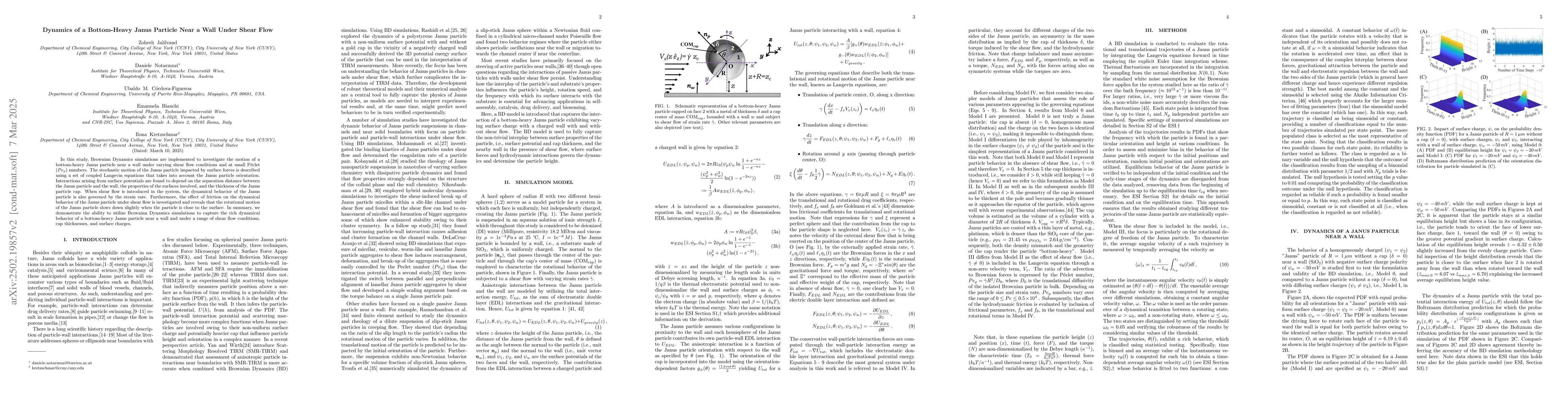 Thumbnail for Dynamics of a Bottom-Heavy Janus Particle Near a Wall Under Shear Flow