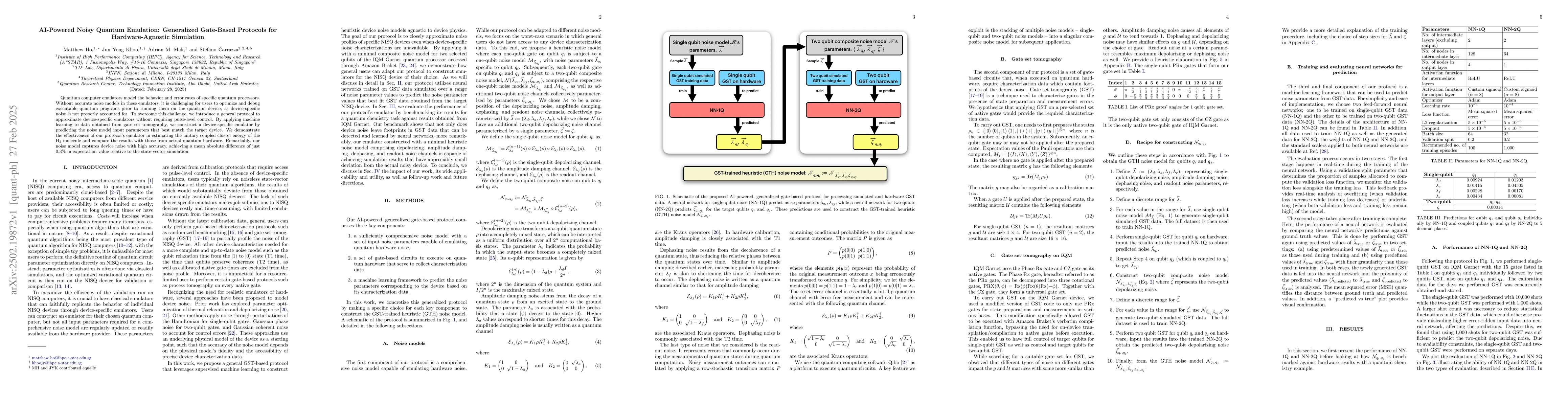 Thumbnail for AI-Powered Noisy Quantum Emulation: Generalized Gate-Based Protocols for
  Hardware-Agnostic Simulation