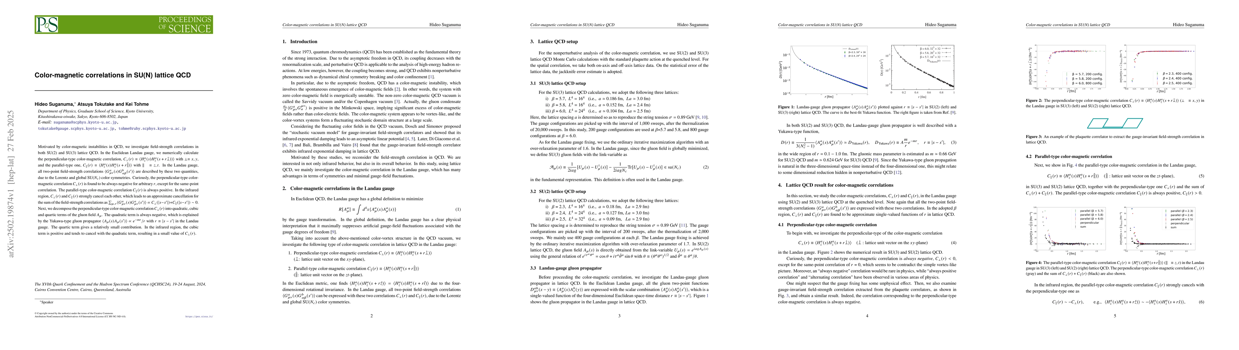 Thumbnail for Color-magnetic correlations in SU(N) lattice QCD