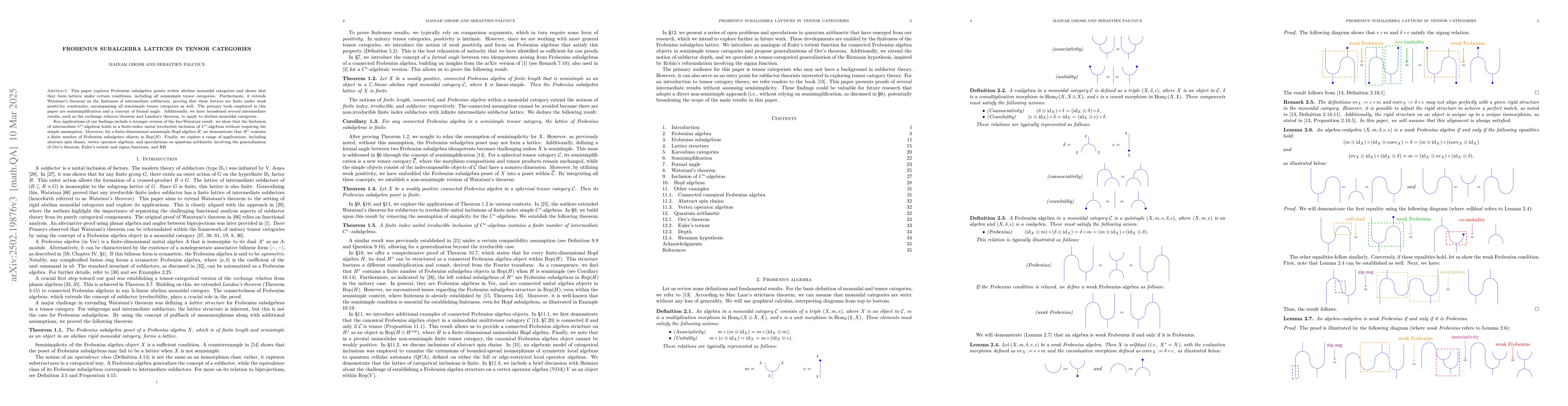 Thumbnail for Frobenius subalgebra lattices in tensor categories