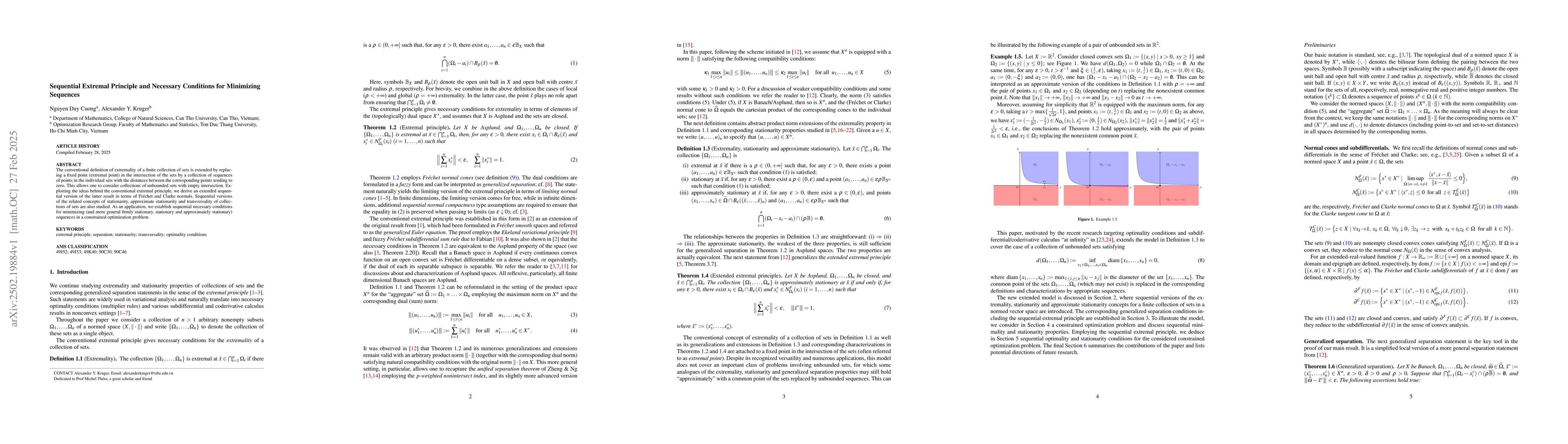Thumbnail for Sequential Extremal Principle and Necessary Conditions for Minimizing
  Sequences