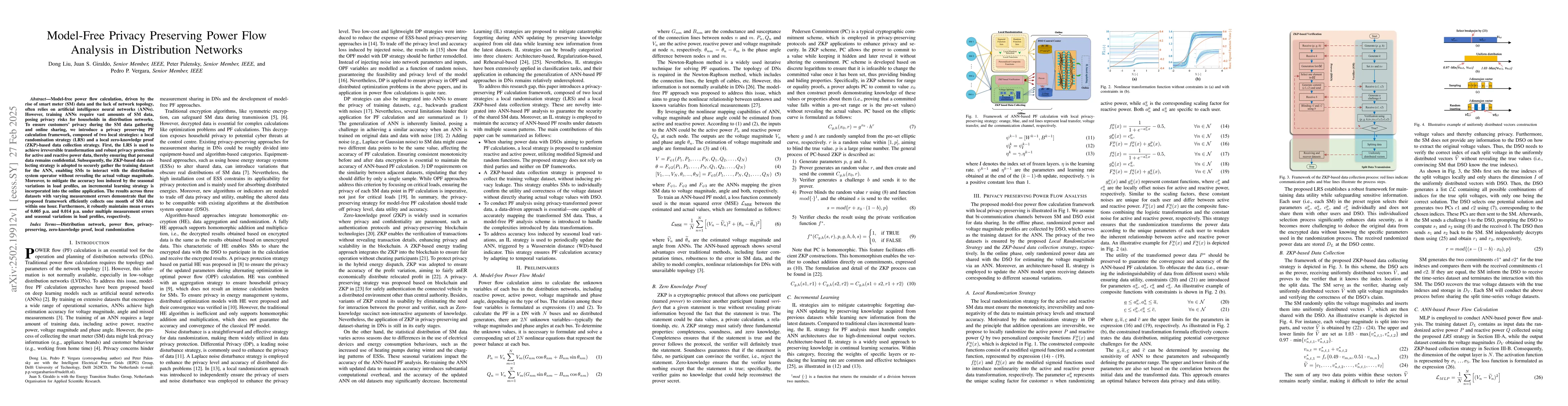 Thumbnail for Model-Free Privacy Preserving Power Flow Analysis in Distribution
  Networks
