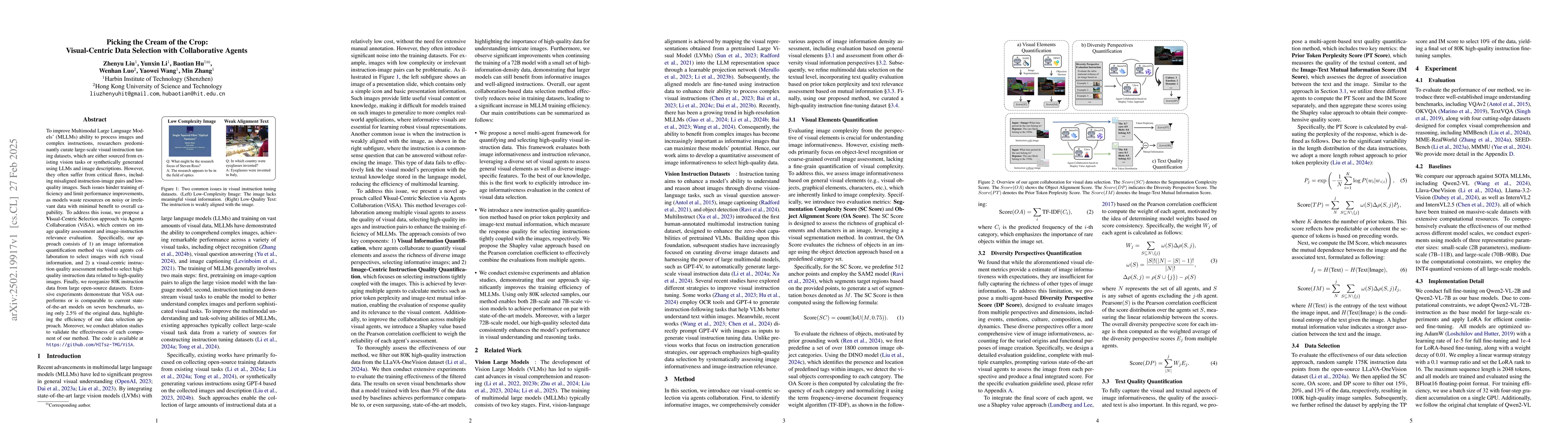 Thumbnail for Picking the Cream of the Crop: Visual-Centric Data Selection with
  Collaborative Agents