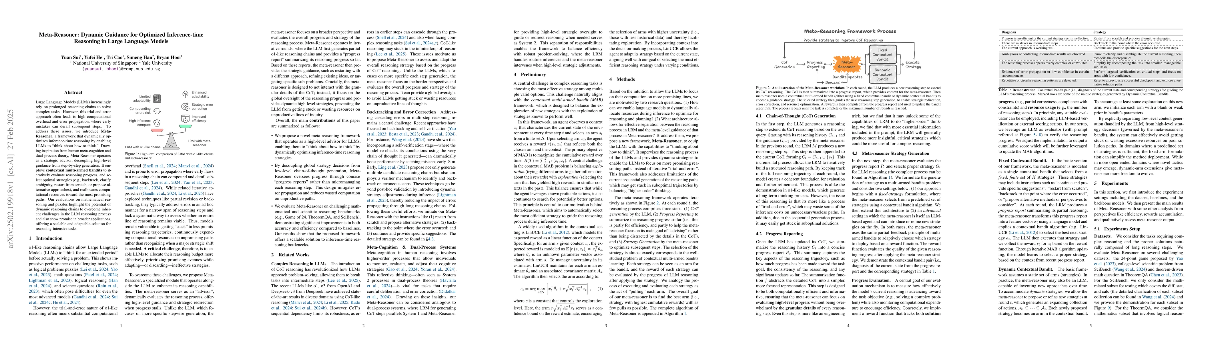 Thumbnail for Meta-Reasoner: Dynamic Guidance for Optimized Inference-time Reasoning
  in Large Language Models
