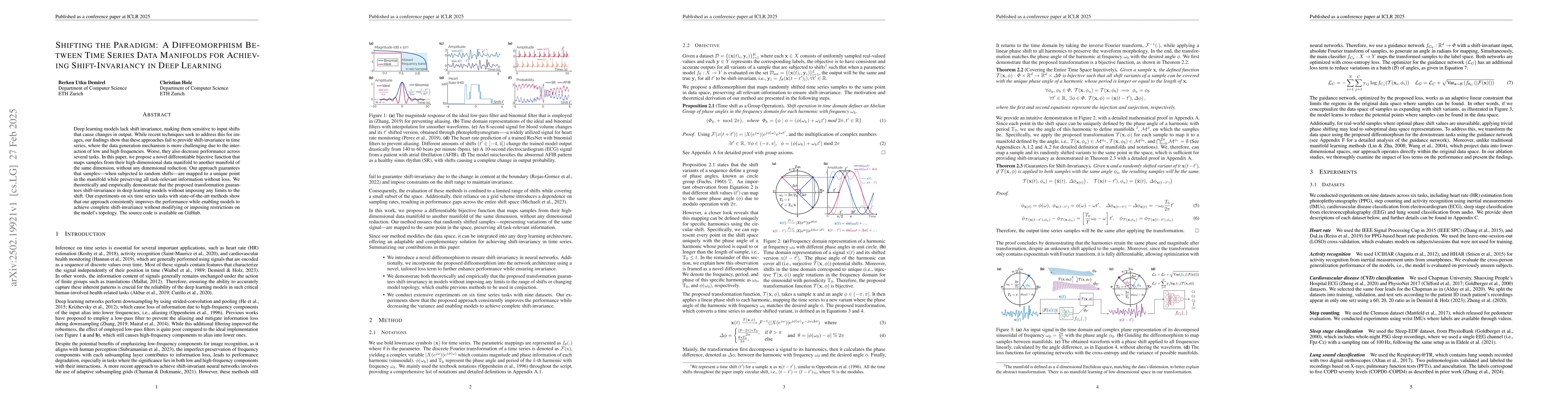 Thumbnail for Shifting the Paradigm: A Diffeomorphism Between Time Series Data
  Manifolds for Achieving Shift-Invariancy in Deep Learning