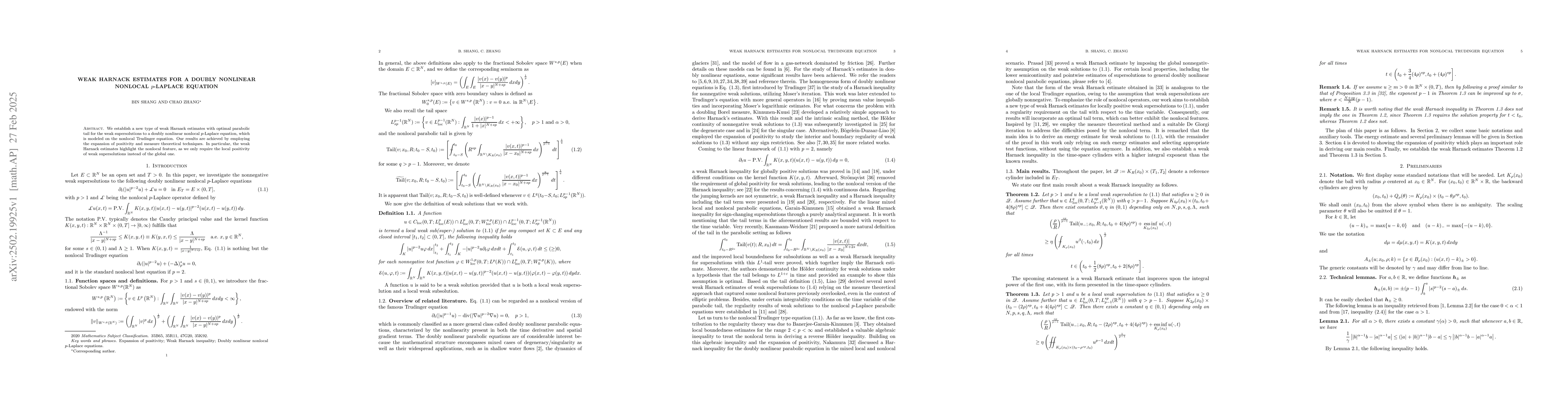 Thumbnail for Weak Harnack estimates for a doubly nonlinear nonlocal p-Laplace
  equation