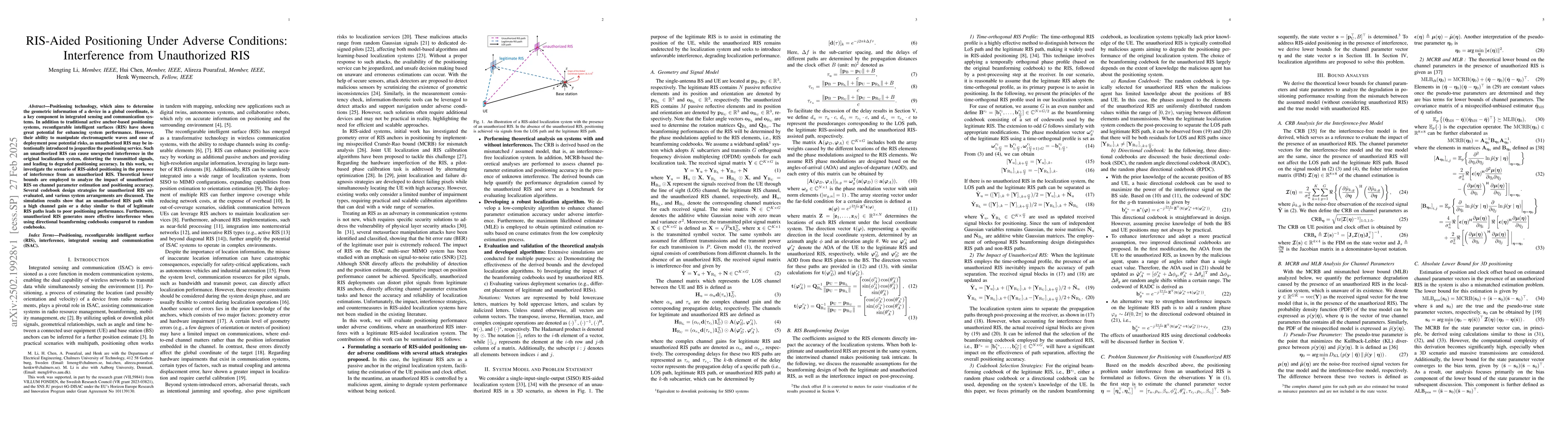 Thumbnail for RIS-Aided Positioning Under Adverse Conditions: Interference from
  Unauthorized RIS