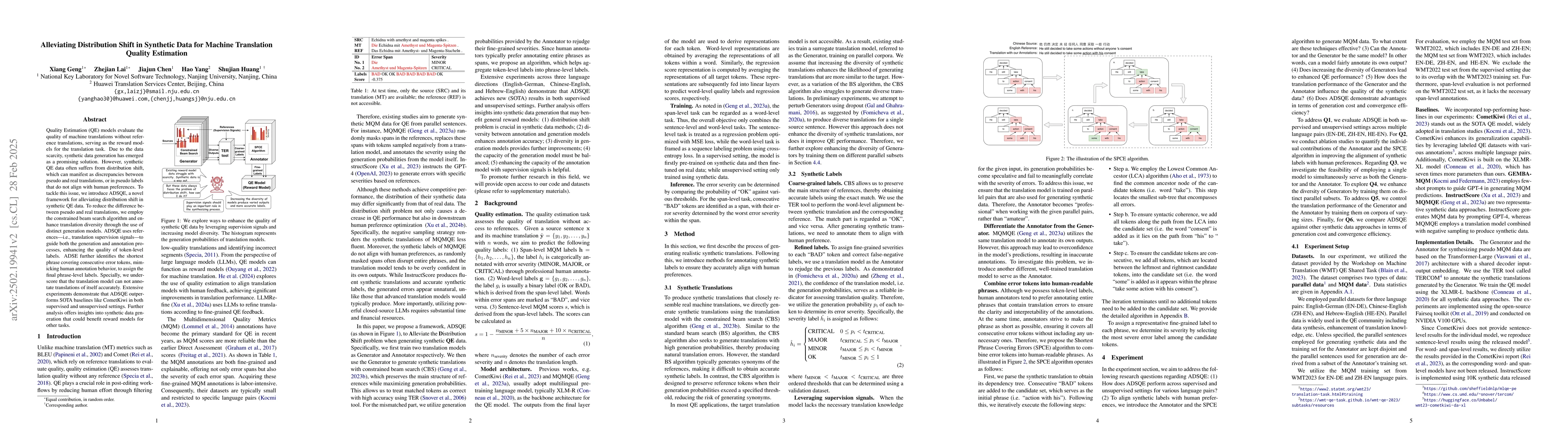 Thumbnail for Alleviating Distribution Shift in Synthetic Data for Machine Translation
  Quality Estimation
