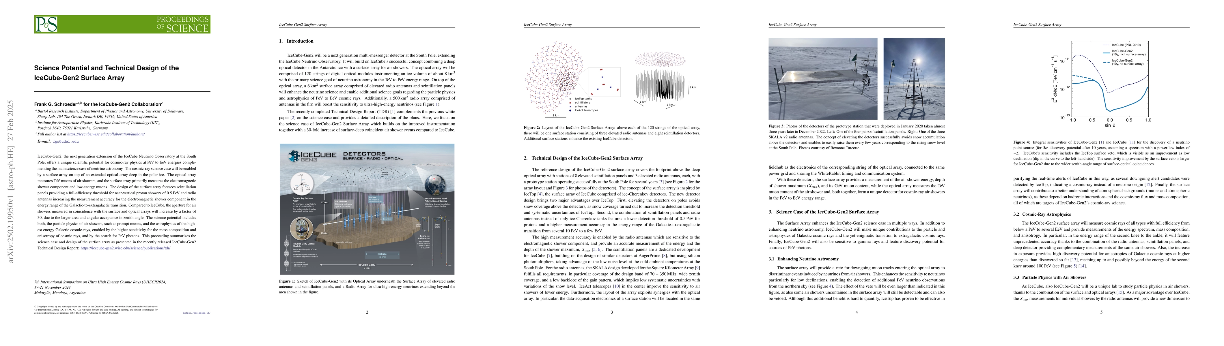 Thumbnail for Science Potential and Technical Design of the IceCube-Gen2 Surface Array
  (UHECR 2024)