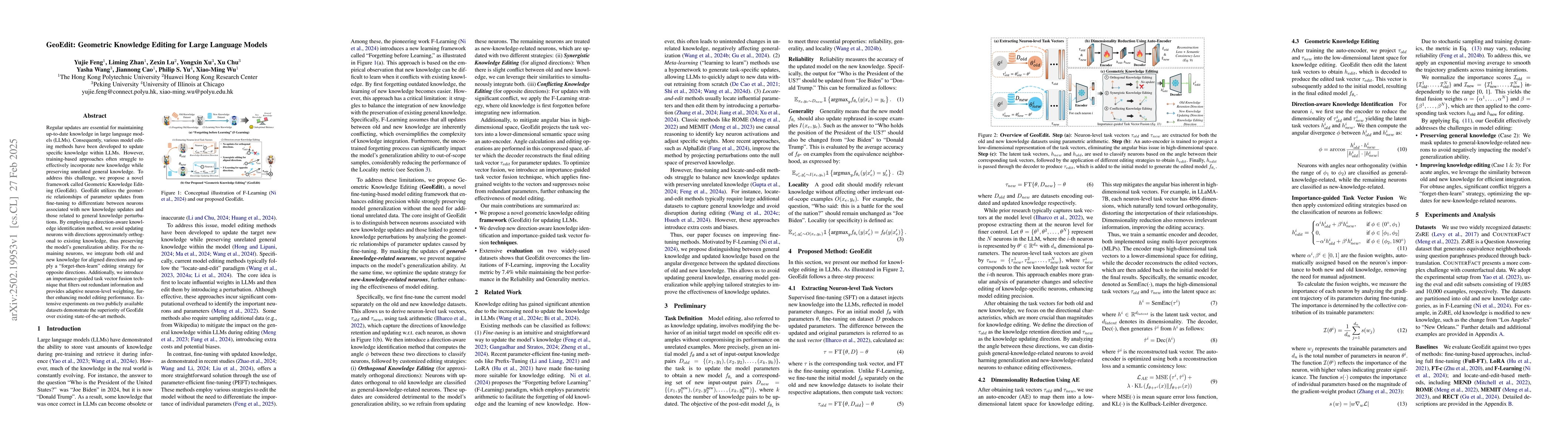 Thumbnail for GeoEdit: Geometric Knowledge Editing for Large Language Models