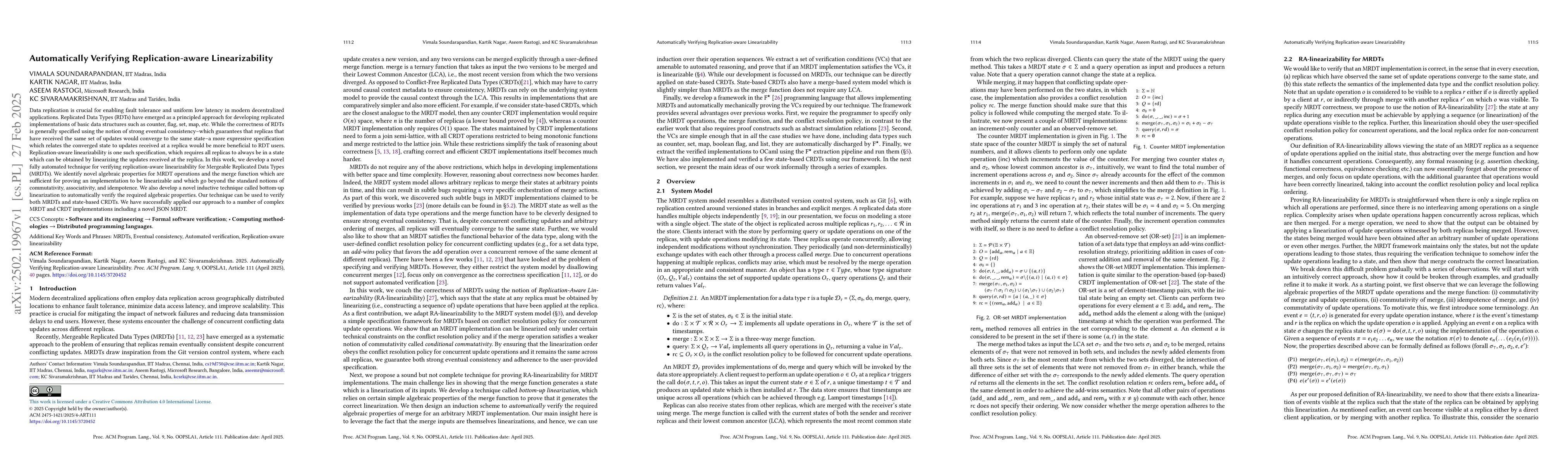 Thumbnail for Automatically Verifying Replication-aware Linearizability