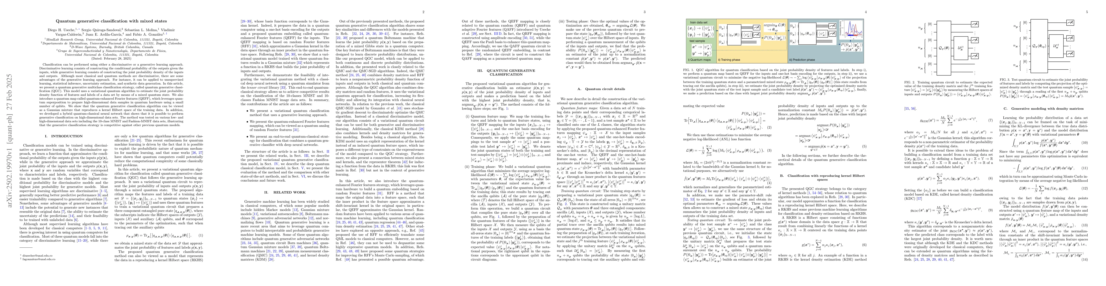 Thumbnail for Quantum generative classification with mixed states