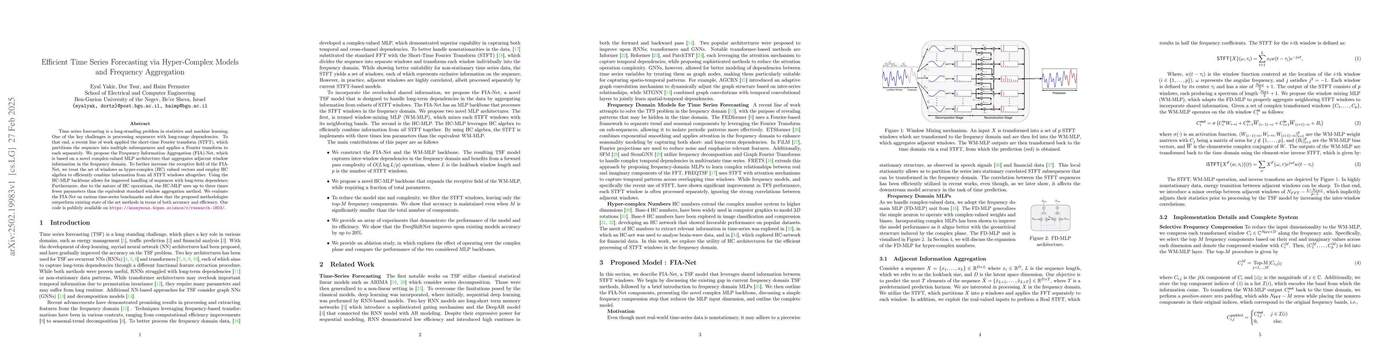 Thumbnail for Efficient Time Series Forecasting via Hyper-Complex Models and Frequency
  Aggregation